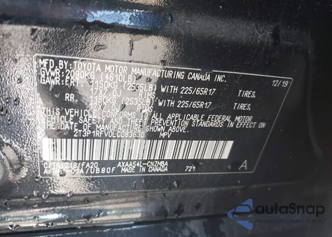 2020 Toyota Rav4 Xle from USA, damaged, VIN 2T3P1RFV0LC083630